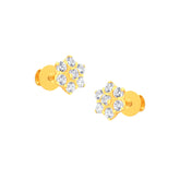 22k Yellow Gold Cubic Zirconia Stud Earrings with gold weight of 1.15g